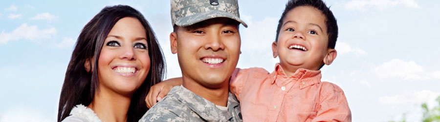 military family smiling